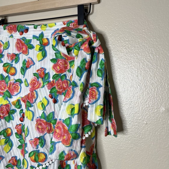 Floral Wrap Skirt Fruit Citrus Rose Boho Preppy XL Preppy L Beach Rollar Rabbit - Picture 3 of 8